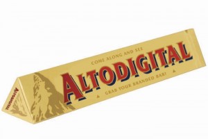 Chocolate bar wrapped with personalised information