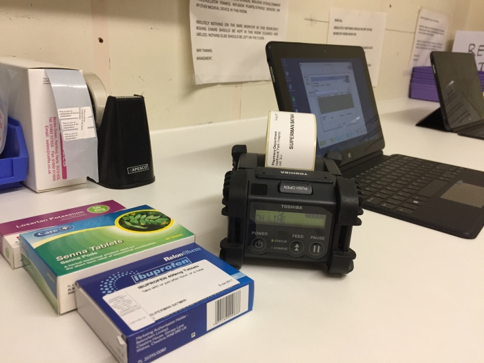 Mobile printers being used by Northwick Park Hospital Pharmacy dept