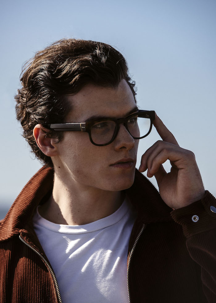 Fauna's audio glasses with integrated speakers and mic.